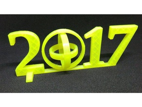 En 2017 à cardan de la base soutien décor L'année 3d print model - Mito3D