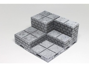 openforge 20 cut-stone openlock full height risers toy & game accessories dnd tiles dungeon miniatures openforge2 pathfinder rpg stone tabletop terrain tile 3d print model - Mito3D