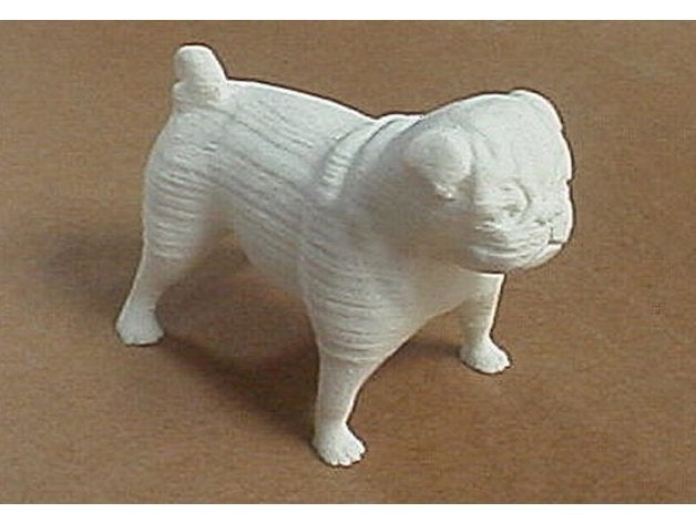 pug modello split up animali cane remixchallenge 3D print model - Mito3D