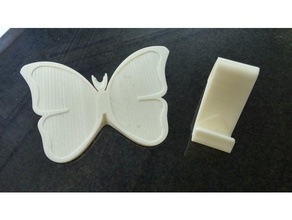 mariposa teléfono inteligente de pie la nombre tarjeta el móvil 3d print model - Mito3D
