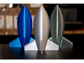 simple spannerhands rocket vase mode sculptures corkscrew single outline 3d print model - Mito3D