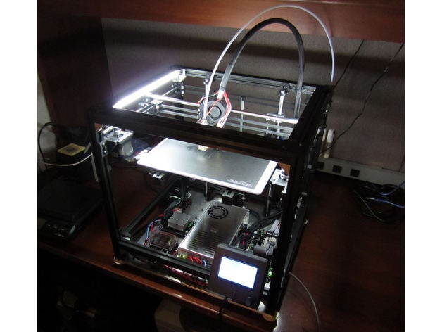 2020 led lighting mount - hypercube corexy 3d printer accessories aluminum extrusion strip light 3D print model - Mito3D