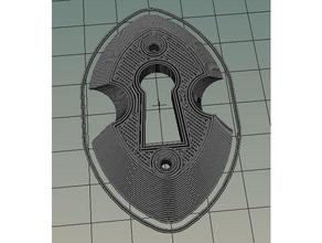 el chapetón del ojo de la cerradura placa 21 los hogares 3dprintable diseño puerta clave parte 3d print model - Mito3D