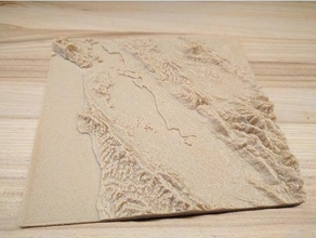 la baie de san francisco à haute résolution carte topographique modèles ville géographie topographie 3d print model - Mito3D