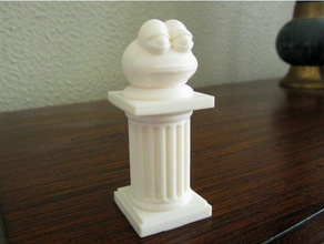 rana busto con pedestal art el busto columna la rana cabeza pedestal pepe 3d print model - Mito3D