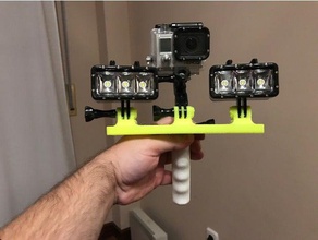 grip gopro lights camera 3d print model - Mito3D