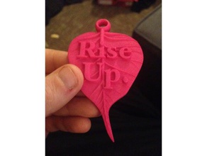 rise up inspirational leaf keychain accessories 3d keychains 3d print model - Mito3D