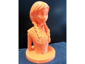 frozen anna busto fija ningún logotipo las esculturas el de disney congelado meshmixer s3d simplify3d 3d print model - Mito3D