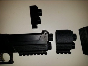 tipx mold shell sport & outdoors paintball gun pistol shroud tippmann tippy 3d print model - Mito3D