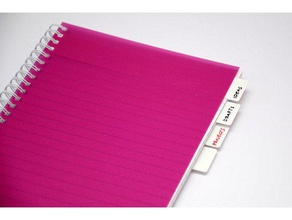 notebook organizer - customizable organization bookmark notepad spiral tag 3d print model - Mito3D