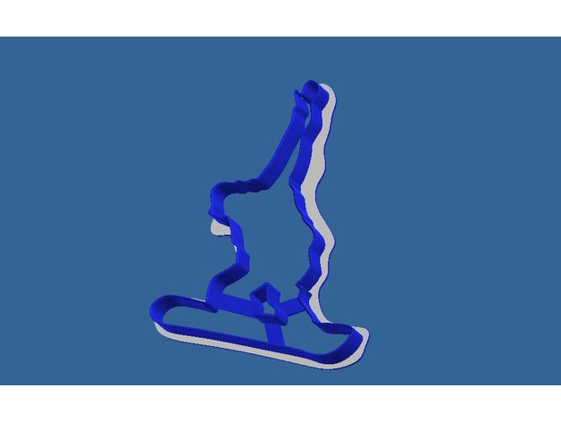 kurabiye kesici snowboardcu sanat araçları çerez snowboard 3D print model - Mito3D