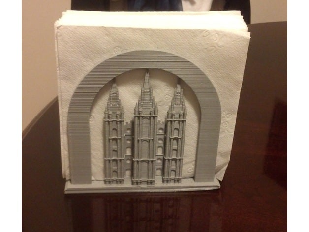 slc temple de porte-serviettes cuisine et salle à manger lds mormon serviette table 3D print model - Mito3D