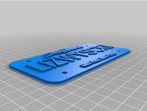 liz placa de licença traje personalizado 3d print model - Mito3D