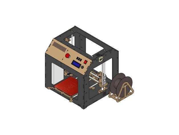 printerbox 3d printers printer diy3dprinting laser cut mdf frame reprap 3D print model - Mito3D