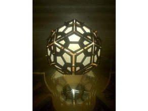 eşkenar triacontahedron lamba dekor geometrik lazer kesici lasercut aydınlatma 3d print model - Mito3D