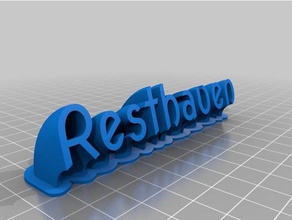 mon personnalisés en balayant la plaque de nom - resthaven bureau personnalisé 3d print model - Mito3D