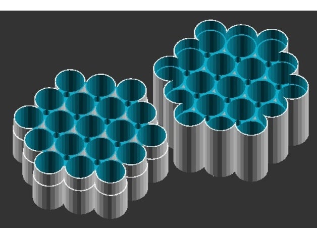 hexagonal caso de bateria opcional ímã bloqueios porta-ferramentas & caixas baterias caixa tampa da suporte 3D print model - Mito3D