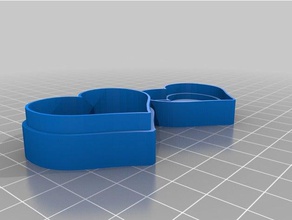 heart2 containers customized 3d print model - Mito3D