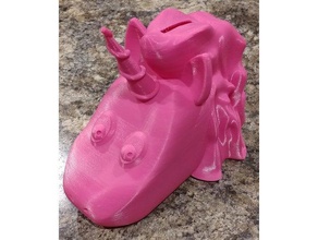 happy unicorn bank animals 3d print model - Mito3D