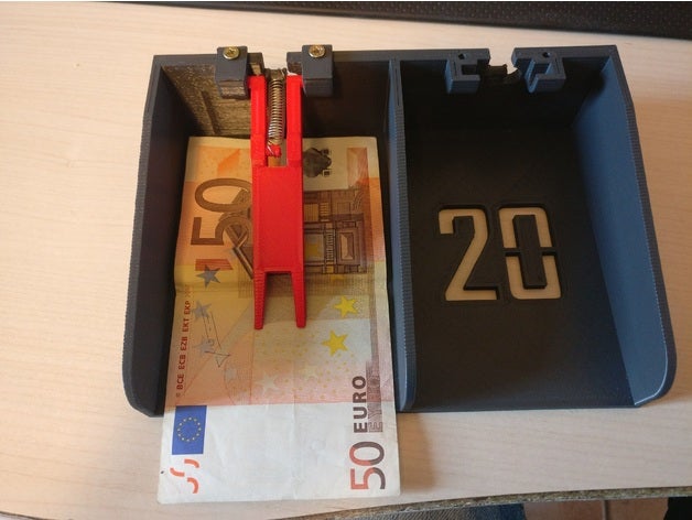 billets de trésorerie tiroir billet clips bureau des banque la tiroir-caisse caisse enregistreuse le dollar europa 3D print model - Mito3D