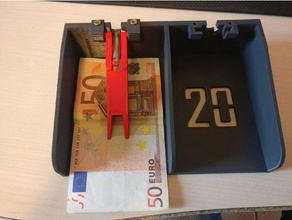 notas gaveta de dinheiro clipes office caixa registadora dólar europa 3d print model - Mito3D