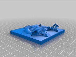 dolphin seashell decorative tile decor 3d print model - Mito3D
