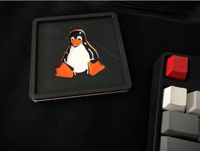 multicolored square tux coaster kitchen & dining install gentoo linux technology 3d print model - Mito3D