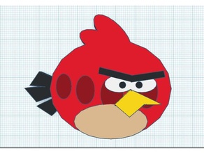 angry birds red 2d signs & logos 3d print model - Mito3D