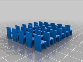 ho ölçekli banklar Sandalyeler sahne 3d print model - Mito3D