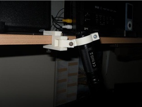 adjustable torch clamp gadgets clip flashlight holder light mount swivel 3d print model - Mito3D