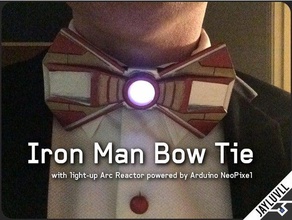 iron man bow tie accessories adafruit flora gemma jewel arc reactor arduino bowtie cosplay cosplays formal formalwear iron-man ironman neopixel neopixels tuxedo 3d print model - Mito3D