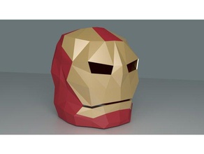 low poly ironman capacete esculturas vingadores lego baixa contagem de polígonos máscara 3d print model - Mito3D