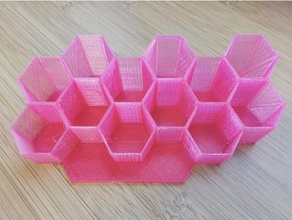 honeycomb-organizer v1 Haushalt Dekor Dekoration Schreibtisch Schreibtisch-organizer esun Halter honeycomb make-up make-up-Halter Veranstalter pla test 3d print model - Mito3D