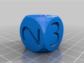my customized unicode d6 dice 3d print model - Mito3D