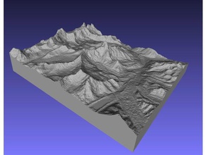 el ama dablam de aprendizaje Mapa 3d mapa en relieve la geodesia geografía elevado topografía 3d print model - Mito3D