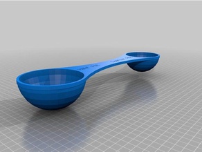 my customized measuring spoon scoop one two ended kitchen & dining 3d print model - Mito3D