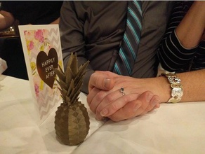 pineapple engagement box rings 3d print model - Mito3D