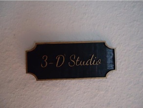 3-d studio plaque decor 3d 3dprinting printing artistic creative customized geeky maker sign 3d print model - Mito3D