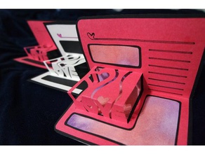 amor modelo de cartão saudação ferramentas arte felicitações scrapbooking stencil 3d print model - Mito3D