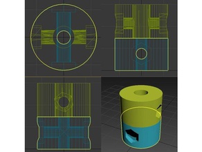 coupleur d'axe 5x8 3cm 3d printer parts 3d print model - Mito3D