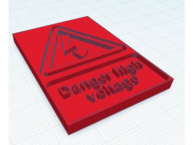 danger haute tension symbole les imprimantes 3d avertissement de la 3D print model - Mito3D