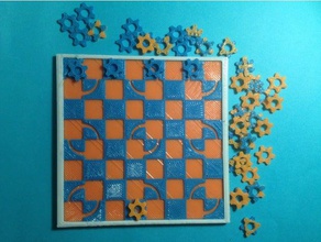 El tablero multijuegos 3d-drucken ajedrez Steine Schach damas acht Königinnen fox Gänse halma ocho reinas tic tac toe tres raya zorro y sabuesos 3d print model - Mito3D