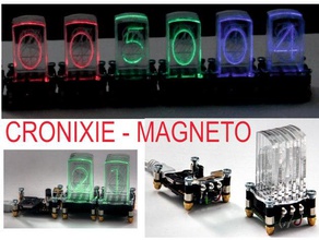 cronixie-magneto nova versão mini do diodo sk6812 eletrônica acrílico relógio cronios diamex lasercut emissor de luz magia magnética em tempo ws2812 ws2812b 3d print model - Mito3D