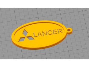 mitshubishi lancer keyring automotive 3d print model - Mito3D