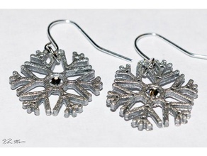 fiocco di neve orecchini gioielli aratura earings orecchino gli 3d print model - Mito3D