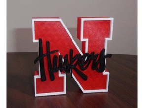 nebraska huskers logo segni e loghi il college cornhuskers calcio 3d print model - Mito3D