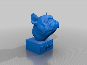 busto bulldog con base sculptures 3d print model - Mito3D