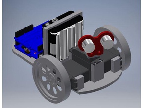 arduino rover robótica rodízio da roda distância localizador intervalo sensor servos sunfounder ultra-som 3d print model - Mito3D