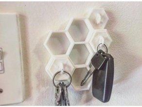 honeycomb organizer v2 organization decor decoration esun key keychain keys pla wanhao 3d print model - Mito3D