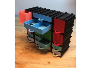 modular storage system tool holders & boxes drawer box wall mount 3d print model - Mito3D